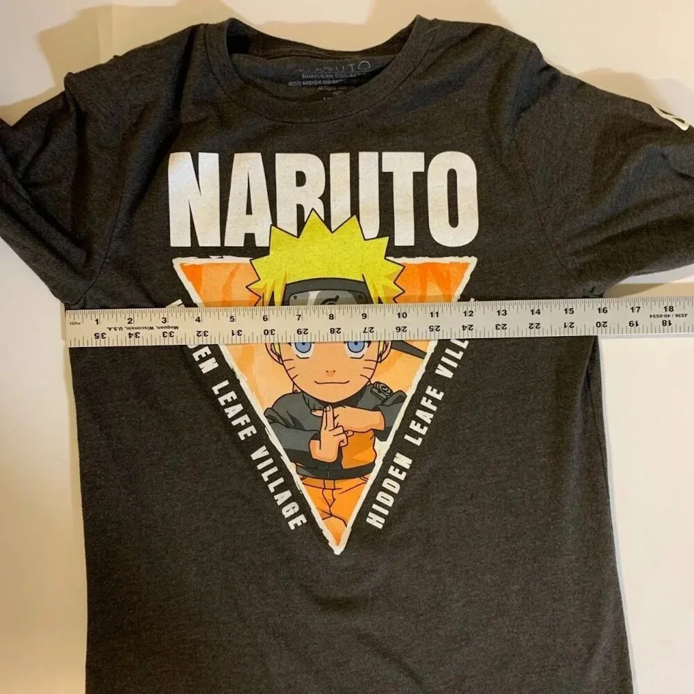 Naruto Boys Hidden Leafe Village Graphic Crew Neck Long Sleeve Shirt SIze‎ L